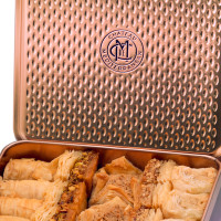 VEGAN Assorted Baklawa Baklava |Tin Metal Box |500g | Chateau de Mediterranean VEGAN Assorted Baklawa Baklava |Tin Metal Box |500g | Chateau de Mediterranean