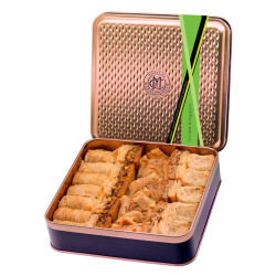 VEGAN Assorted Baklawa Baklava |Tin Metal Box |500g | Chateau de Mediterranean