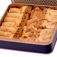 VEGAN Assorted Baklawa Baklava |Tin Metal Box |500g | Chateau de Mediterranean VEGAN Assorted Baklawa Baklava |Tin Metal Box |500g | Chateau de Mediterranean